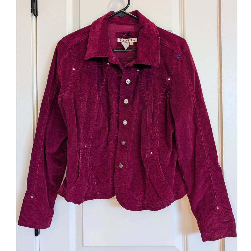 A.M.I. Corduroy Studded Button Up Jacket